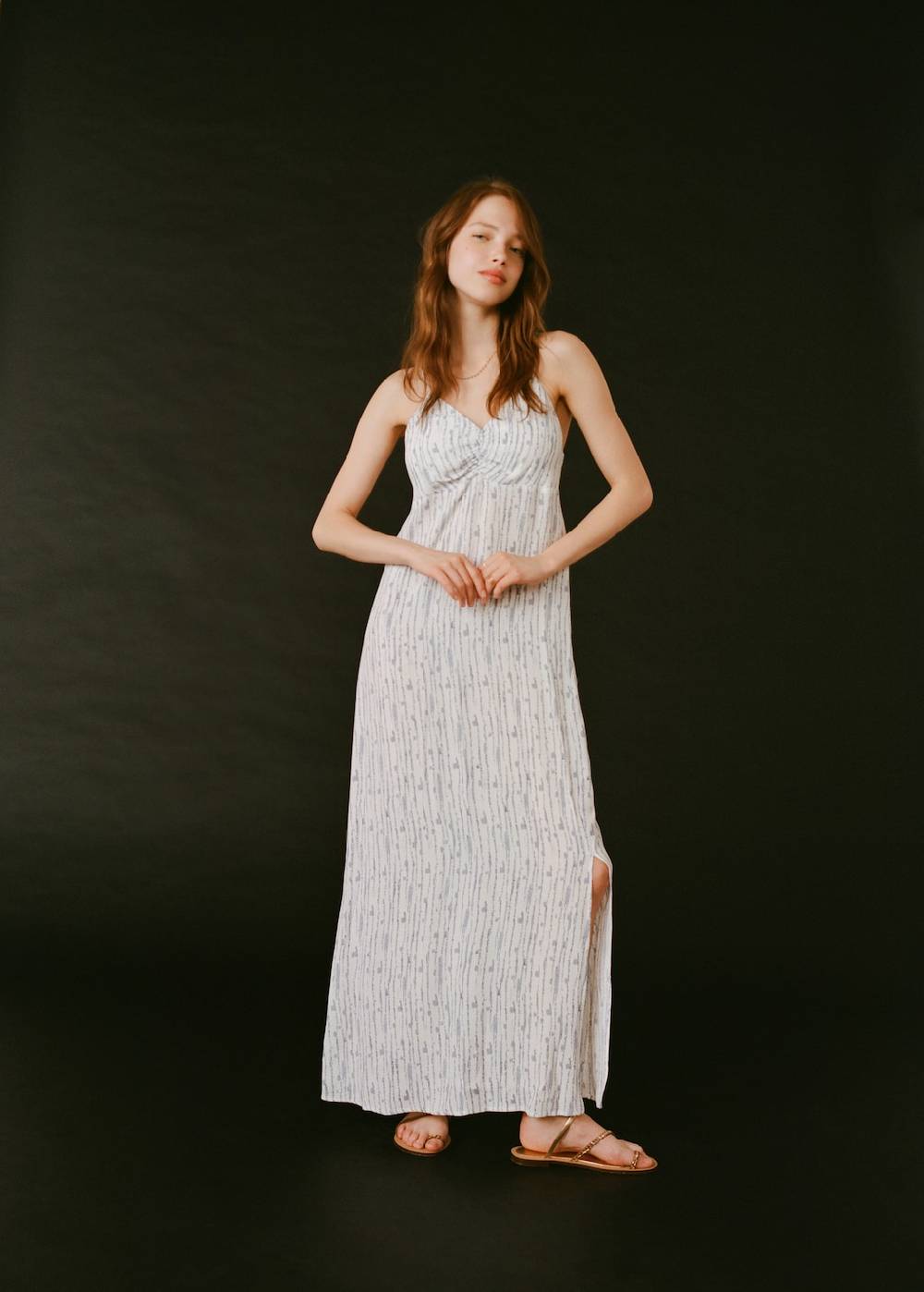 Mango Langes, bedrucktes Kleid Heißer Verkauf