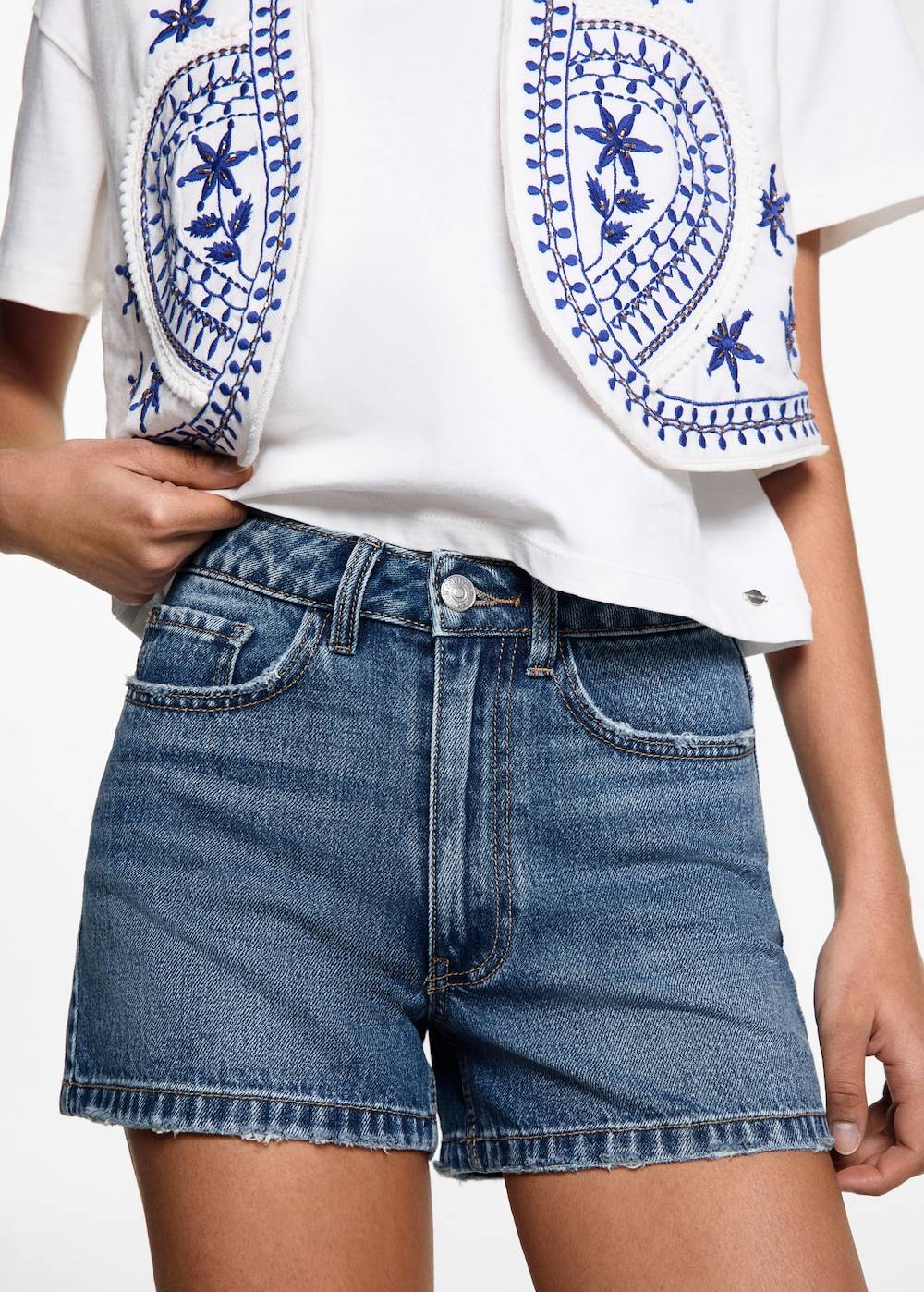Mango Gerade Jeans-Shorts Räumungsverkauf