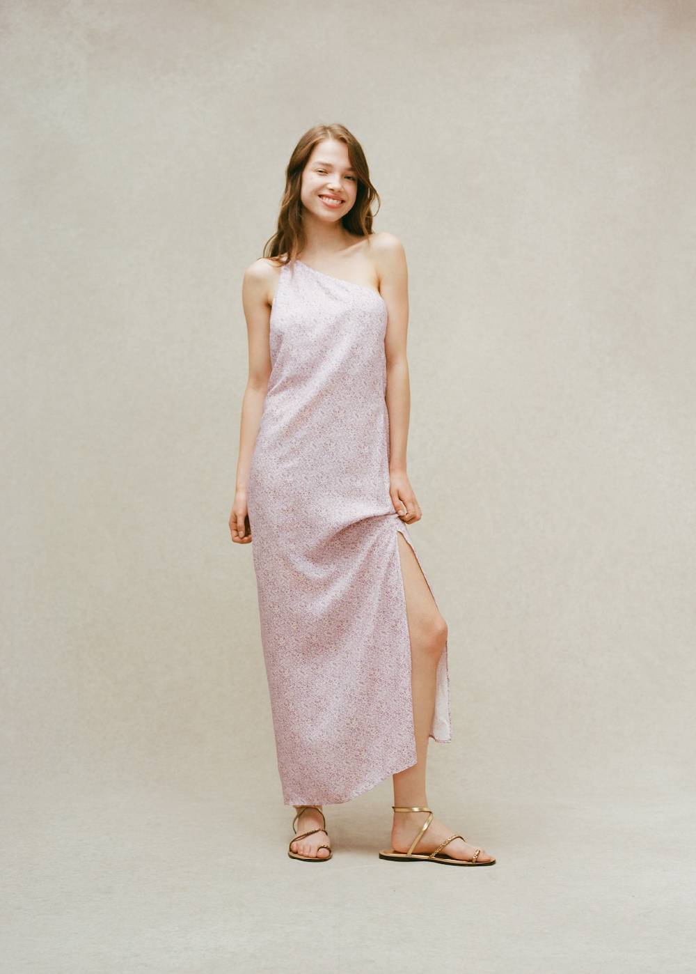 Mango Asymmetrisches Printkleid Kauf eins, bekomm eins gratis