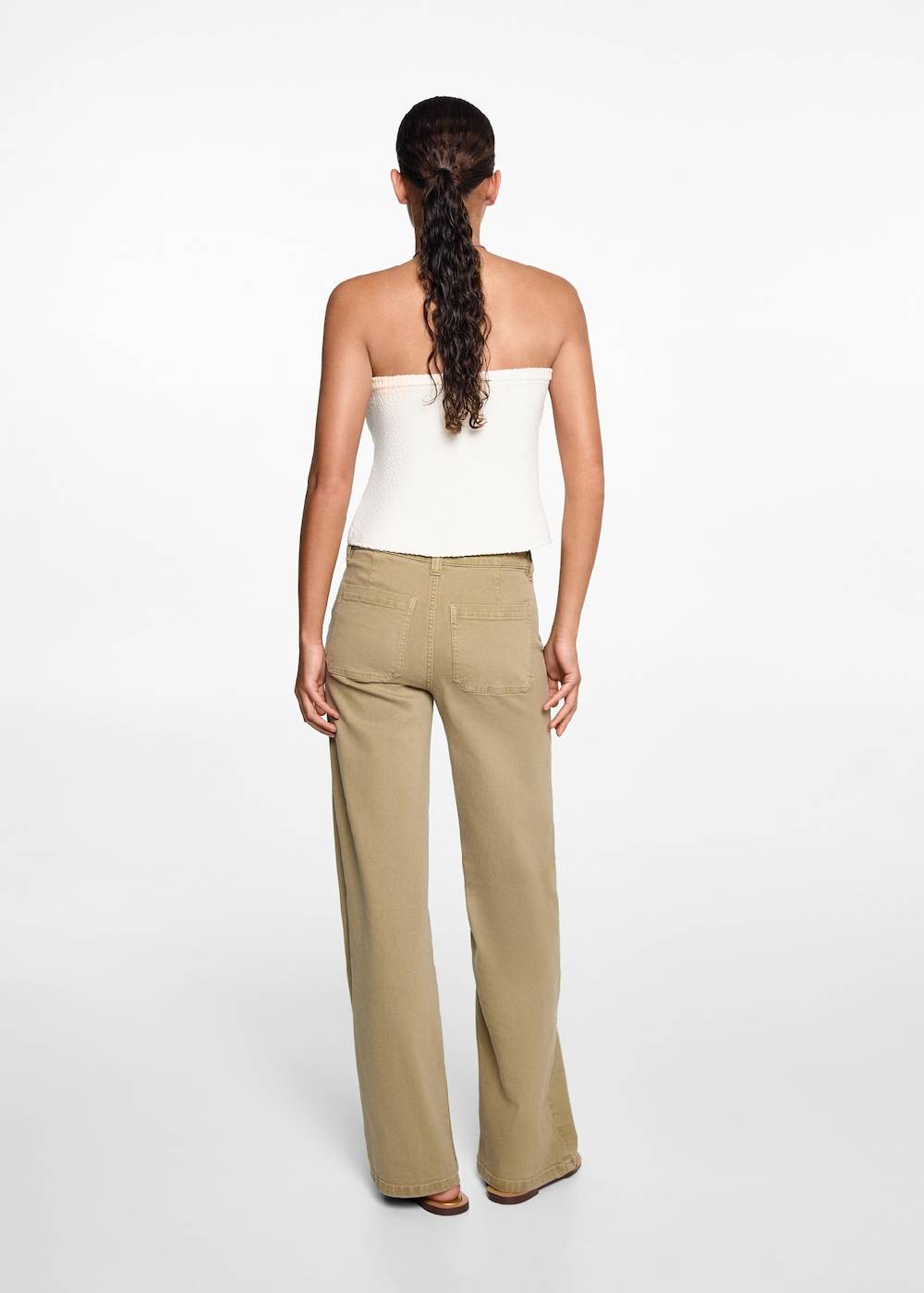 Mango Gerade Jeans mit Knöpfen Tägliche Deals