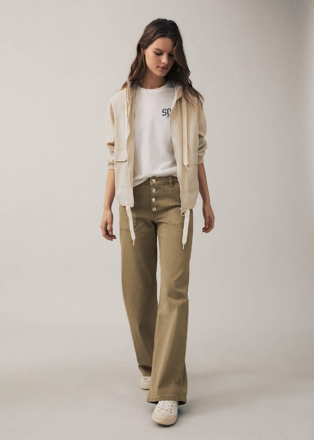 Mango Gerade Jeans mit Knöpfen Tägliche Deals