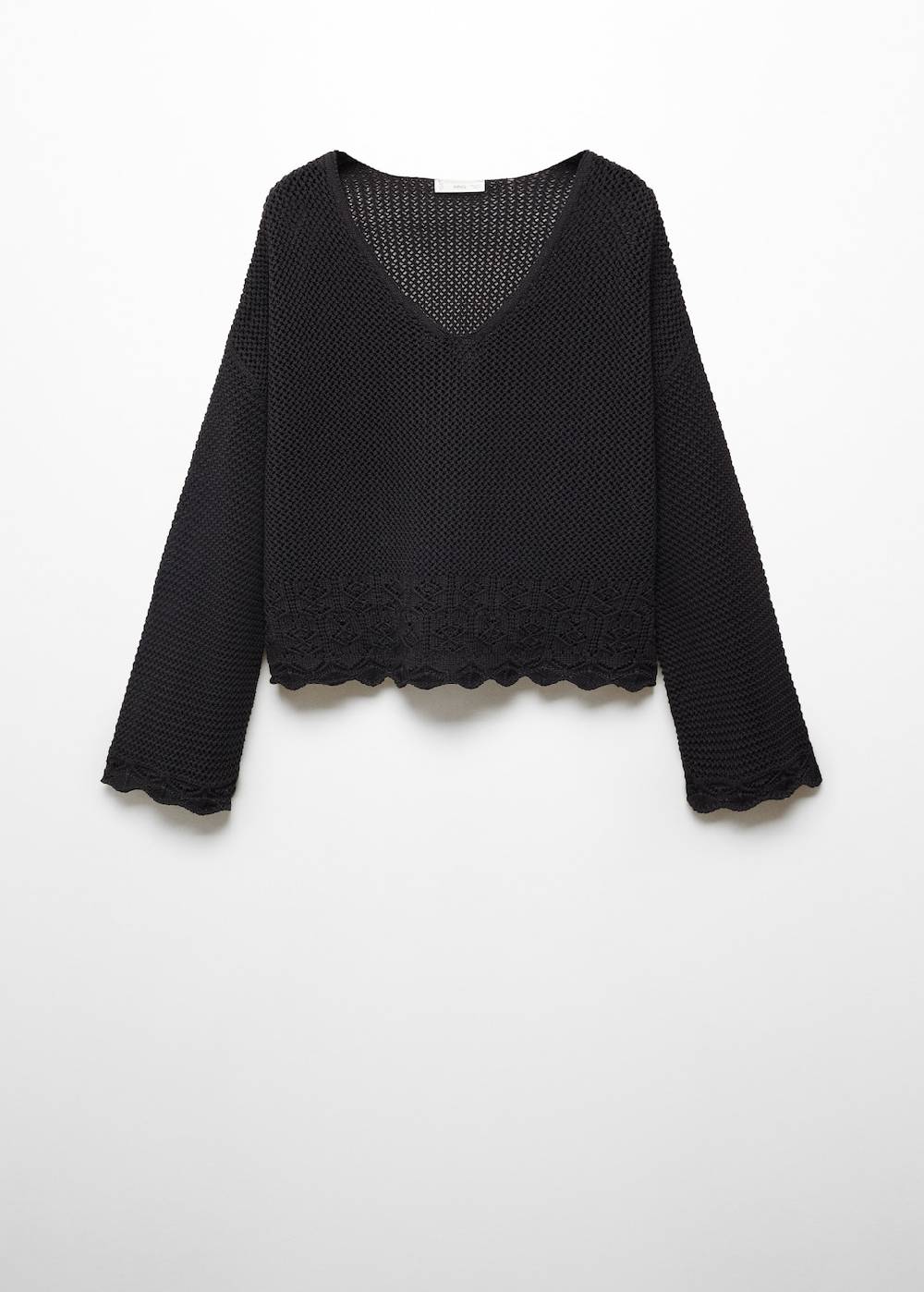 Mango Lochstrickpullover mit V-Ausschnitt Sonderangebote
