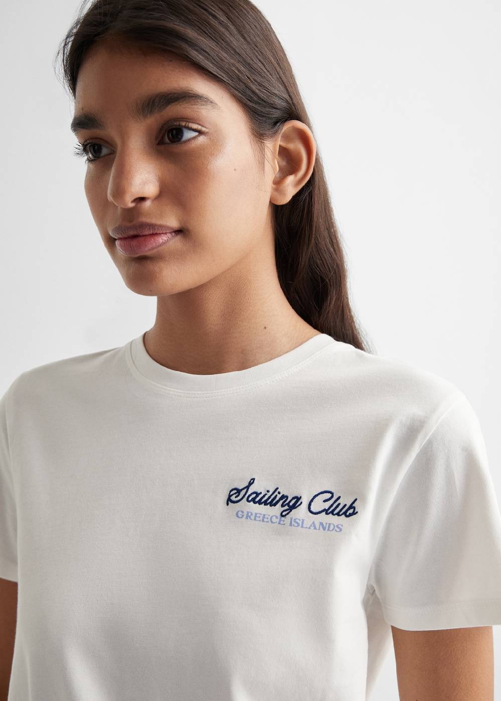 Mango T-Shirt mit gestickter Aufschrift Fabrikladen