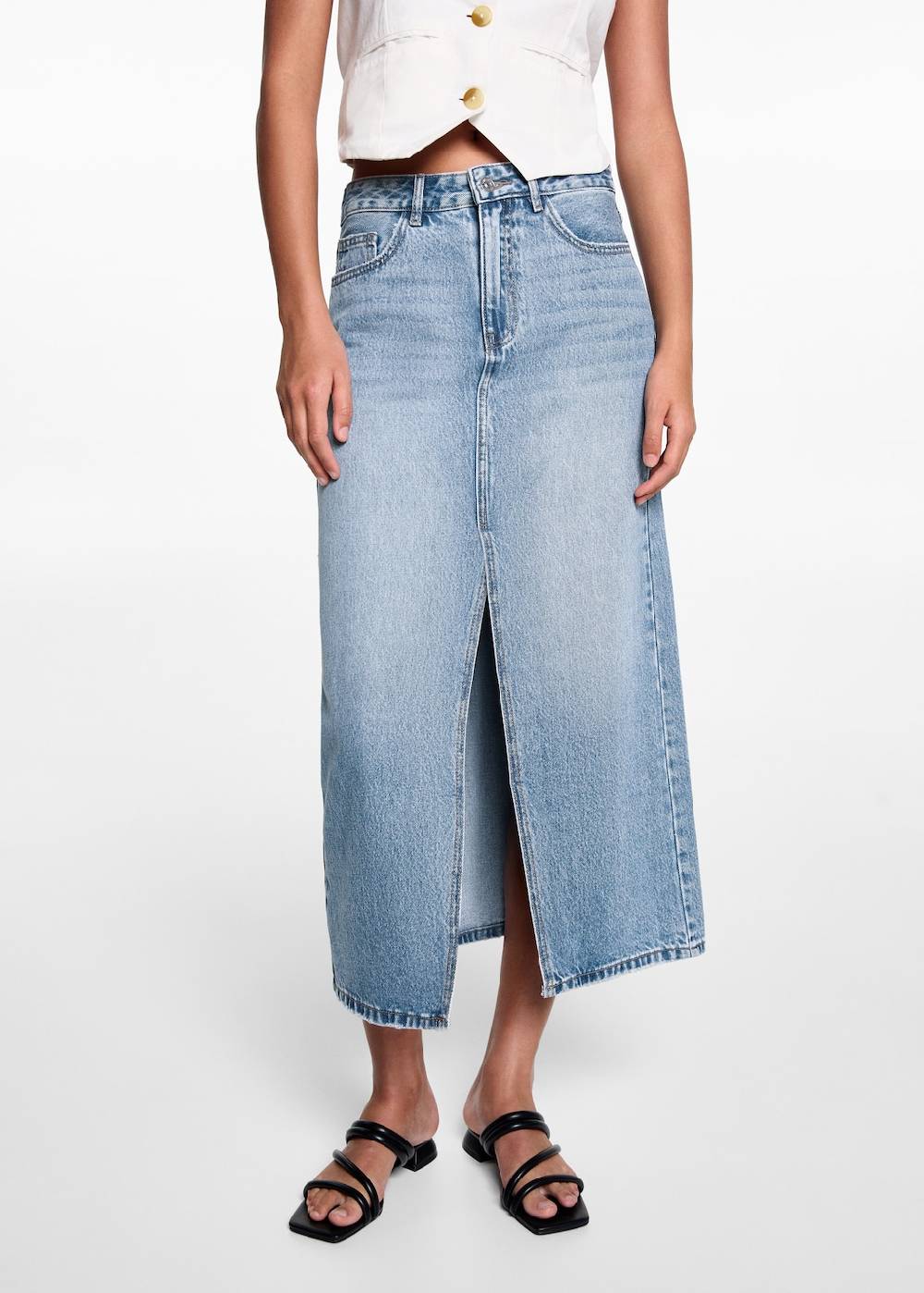Mango Jeansrock mit Schlitz zollfrei