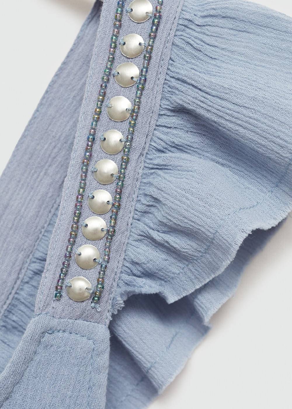 Mango Baumwoll-Top mit Raffdetails Online