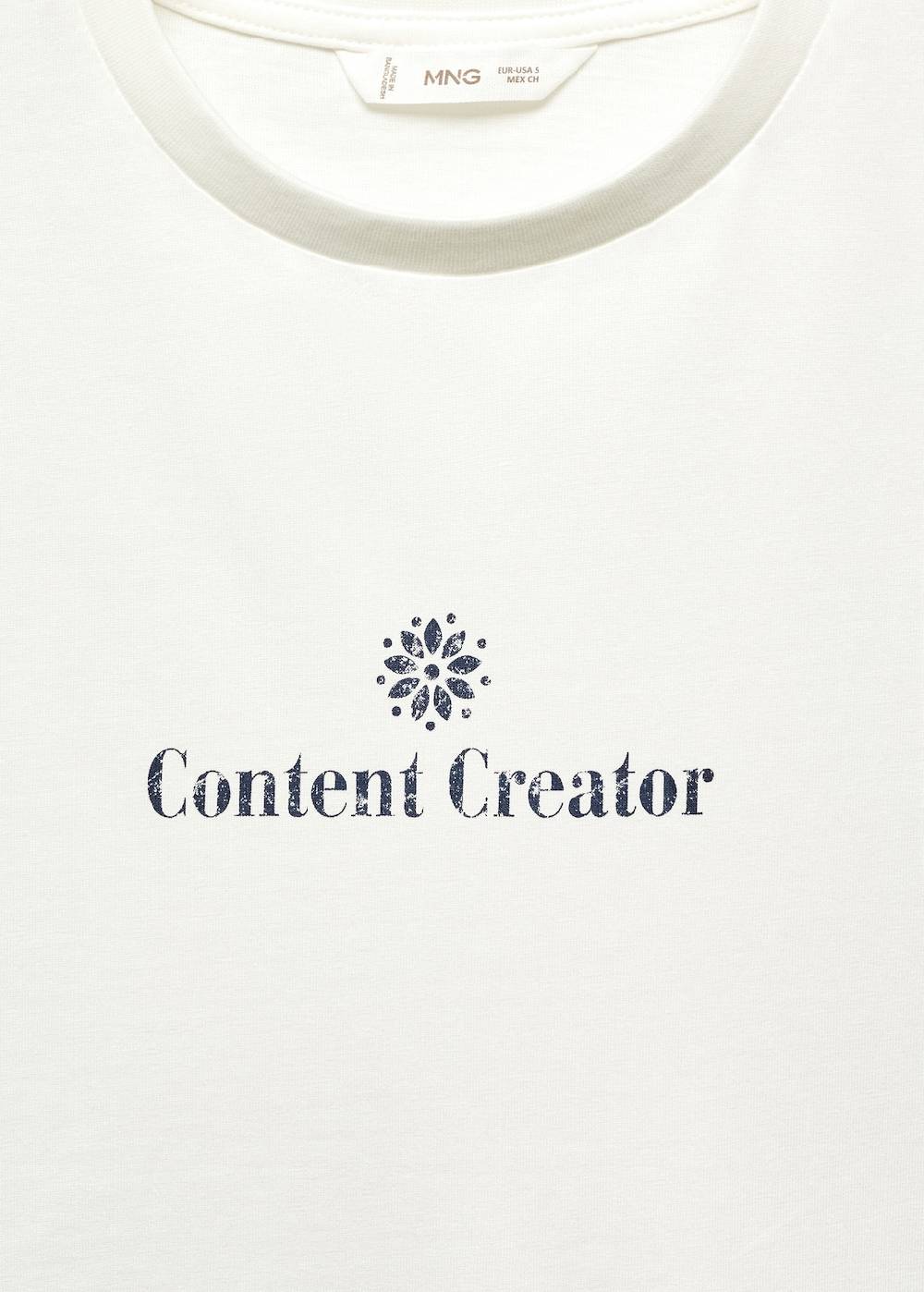 Mango T-Shirt mit Textaufdruck Günstiger Verkauf