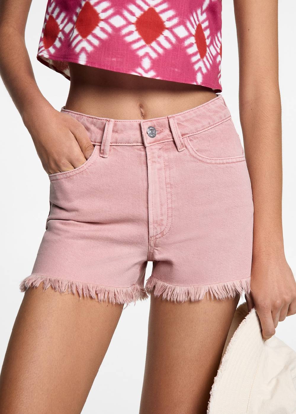 Mango Jeansshorts mit ausgefranstem Saum Günstig kaufen
