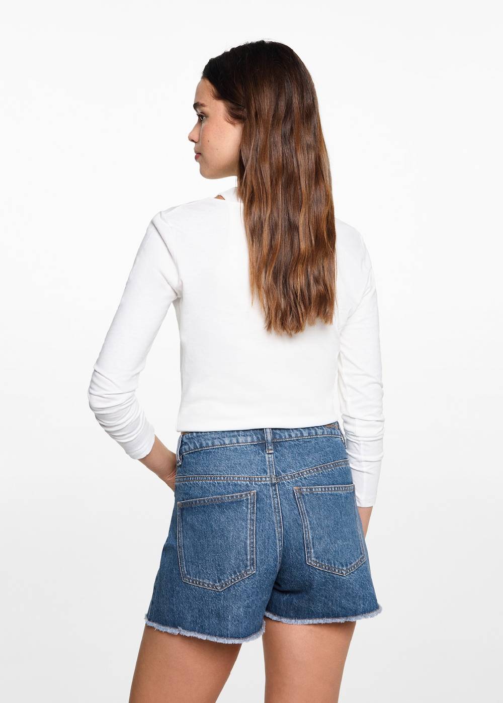 Mango Jeansshorts mit ausgefranstem Saum Versandkostenfrei