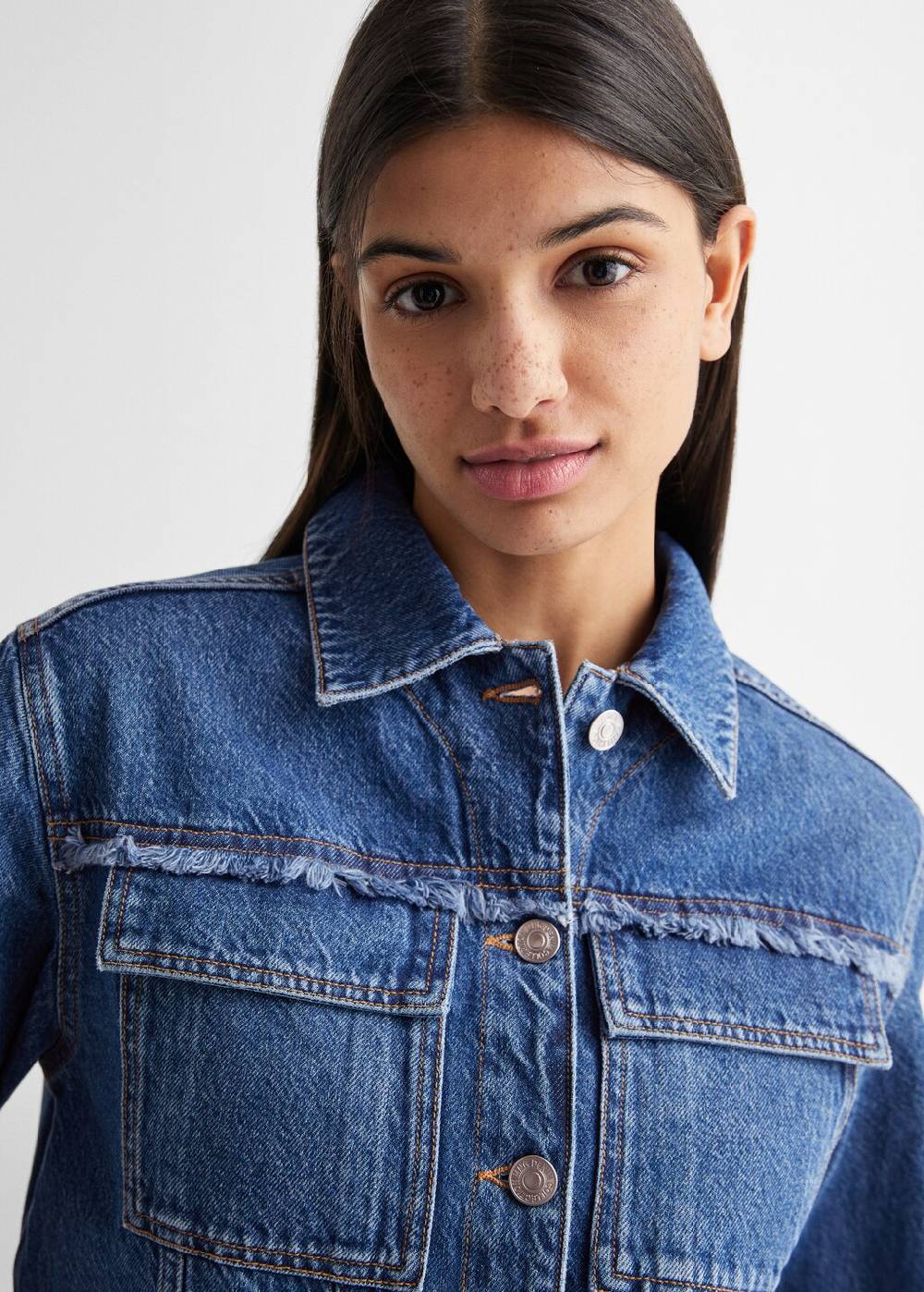 Mango Jeansjacke mit Taschen Begrenztes Angebot