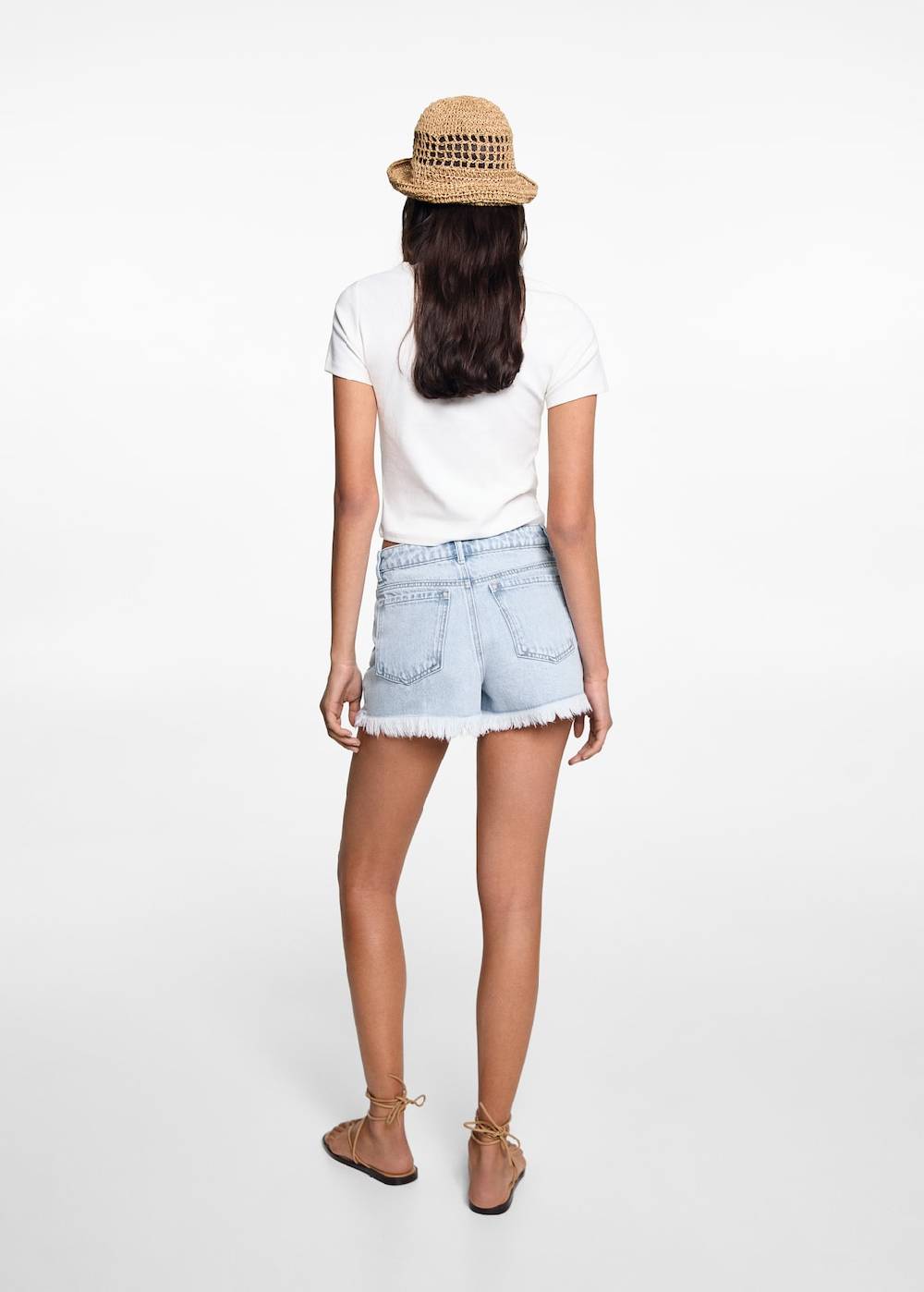 Mango Jeansshorts mit ausgefranstem Saum Online Shopping