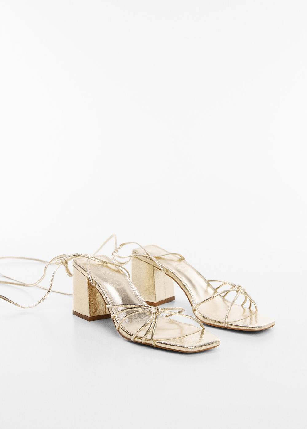 Mango Metallic-Riemchensandale mit Absatz Jubiläumsangebot