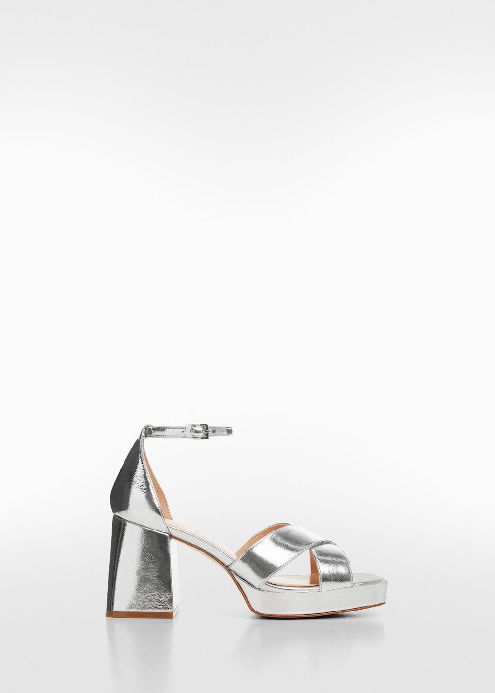 Mango Metallic-Sandale mit Absatz Neueste Mode