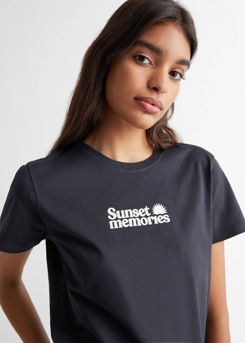 Mango T-Shirt mit Textaufdruck Online Outlet