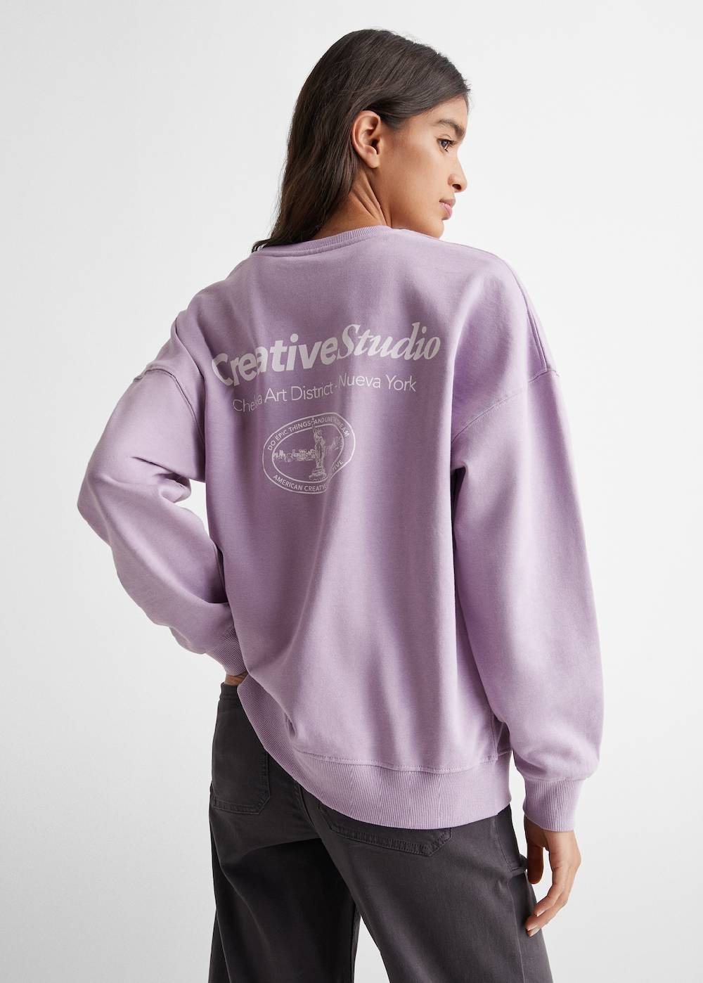 Mango Baumwoll-Sweatshirt mit Aufschrift Riesige Ersparnisse