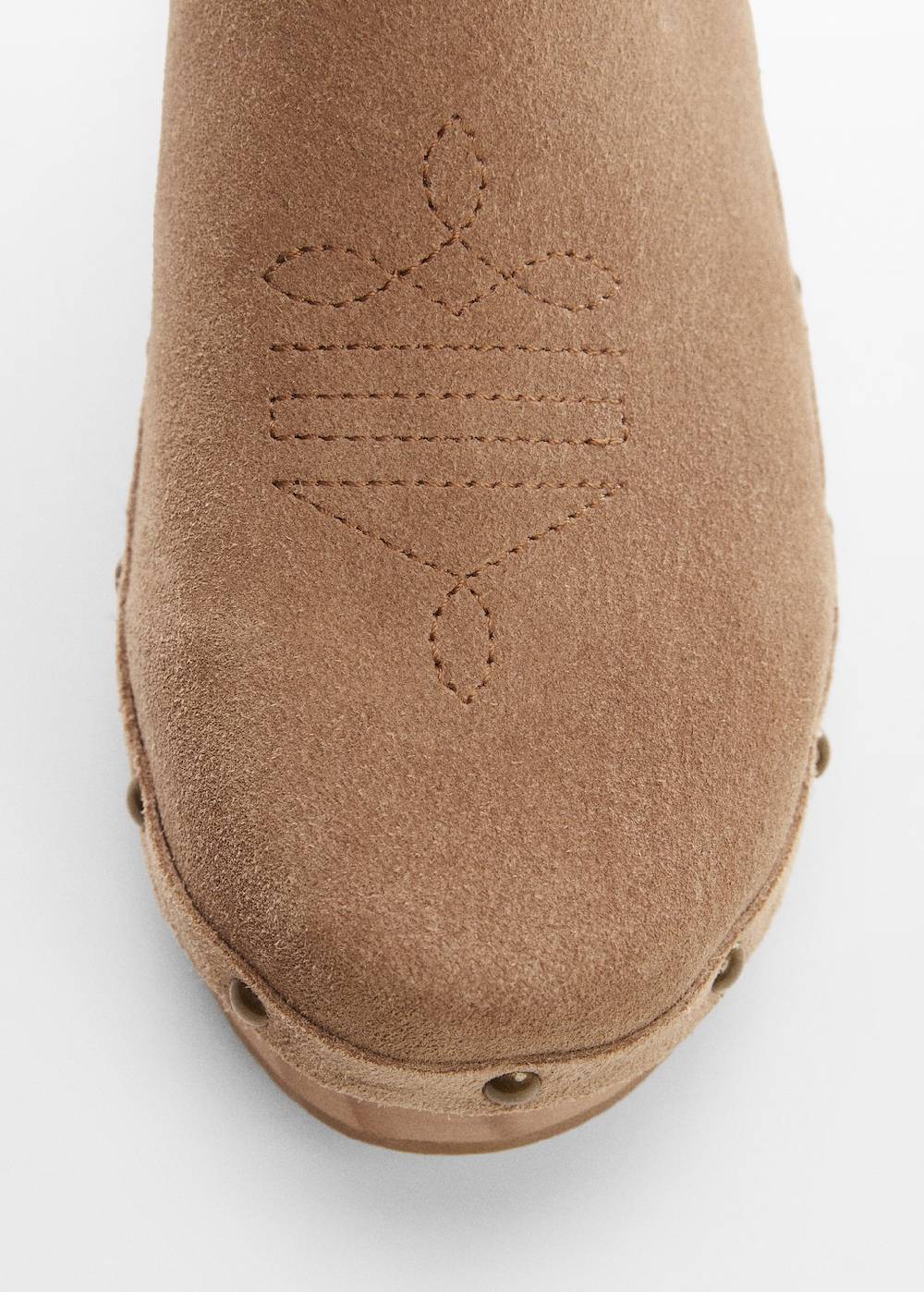 Mango Leder-Clogs mit Nieten Tiefpreis