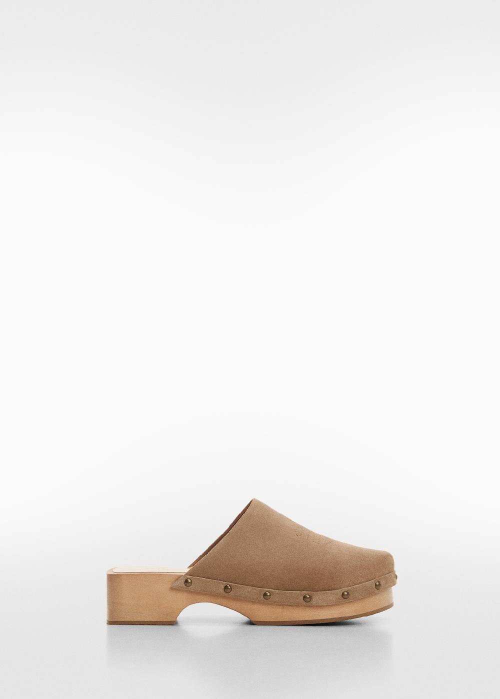 Mango Leder-Clogs mit Nieten Tiefpreis