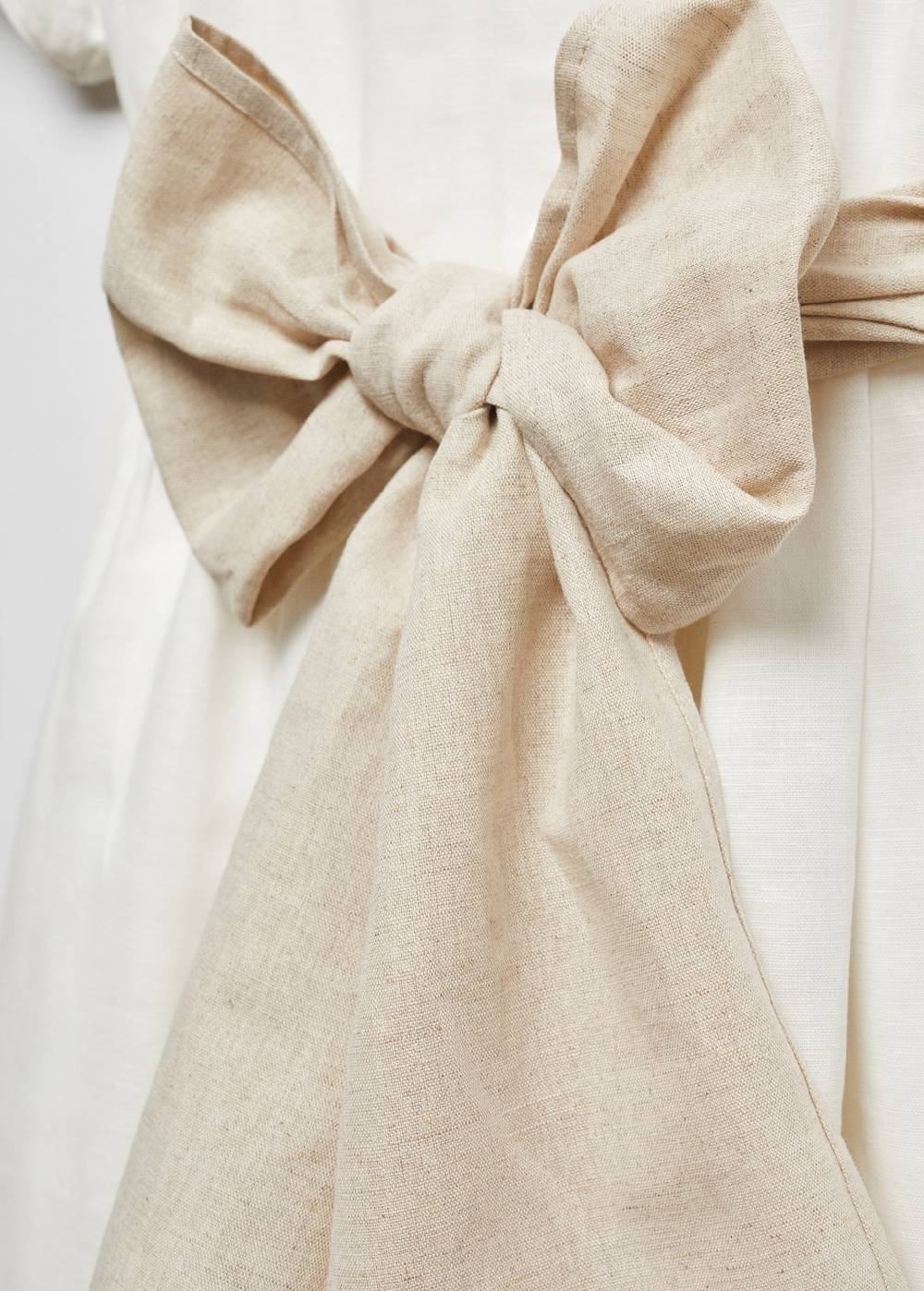 Mango Leinenkleid mit Schleife Letzte 2 Tage