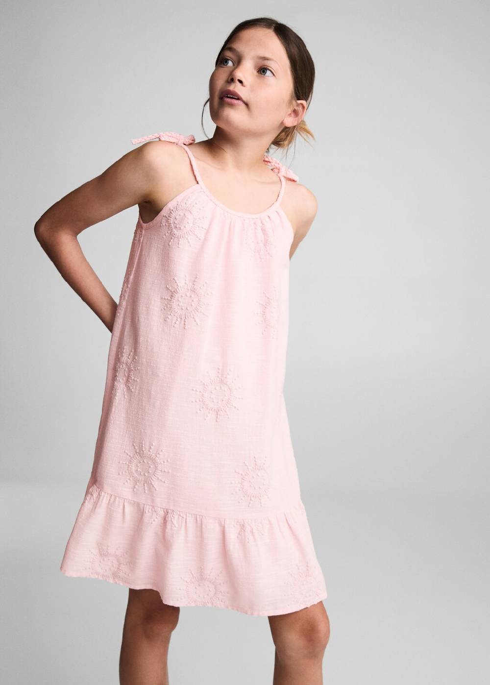 Mango Kleid mit gestickten Details Kostenloser Versand international