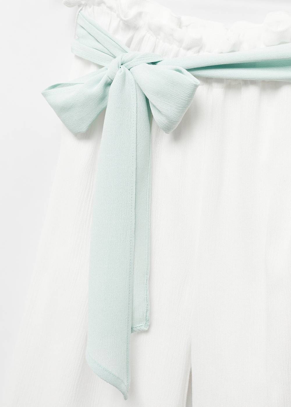 Mango Hose aus Crinkle-Gaze mit Schleife Fabrikladen