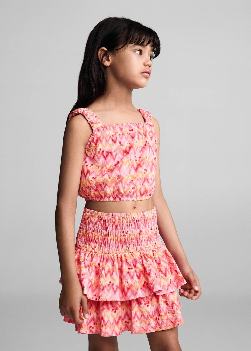 Mango Gemustertes Crop-Top