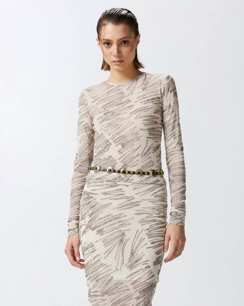 Pinko Shirt aus Tüll mit Glitzerprint Discount Store für neue Produkte
