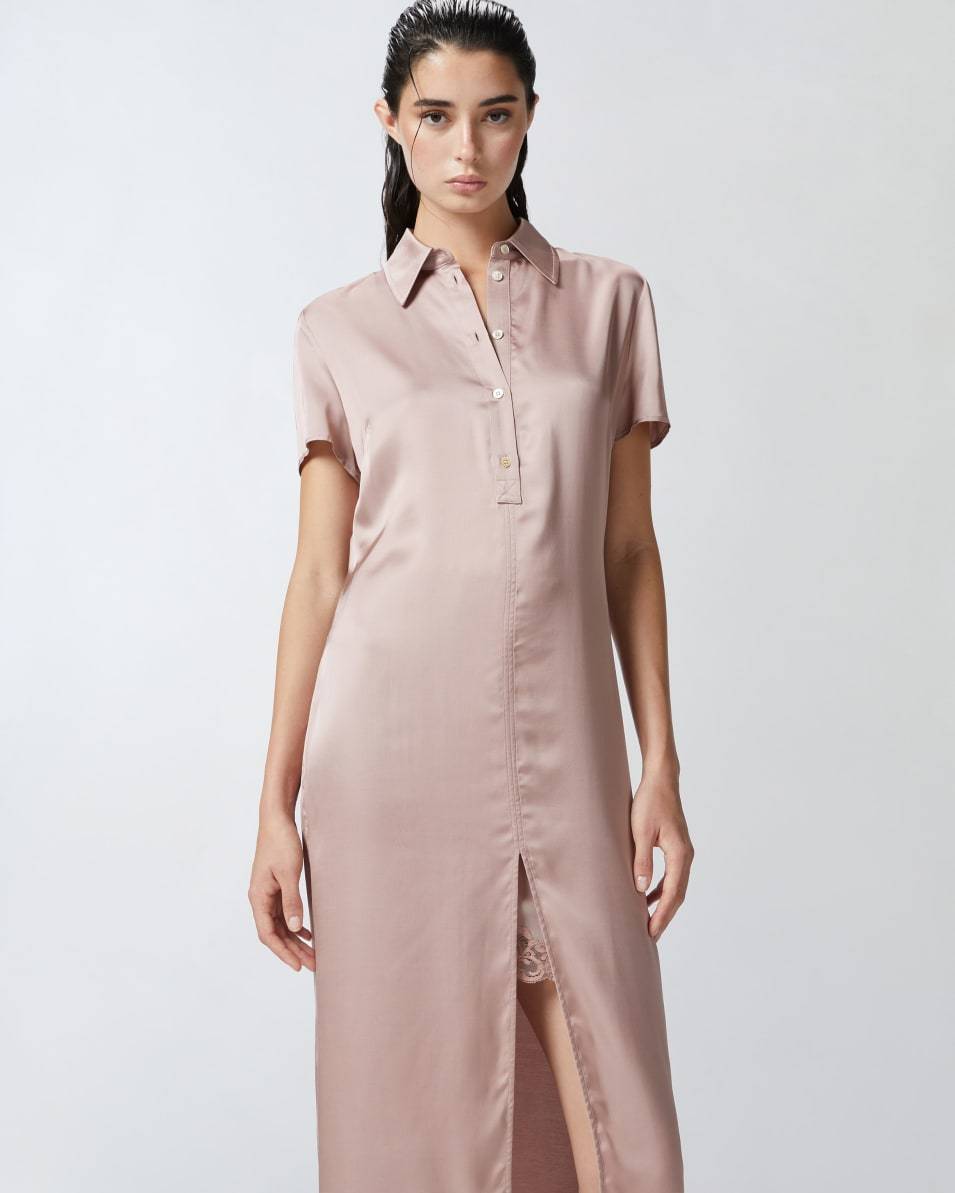 Pinko Midi-Polokleid aus gewaschenem Satin zollfrei