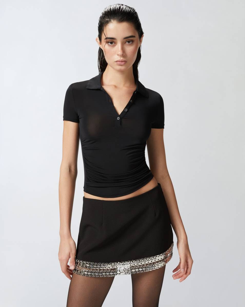 Pinko Poloshirt aus leichtem, halbtransparentem Stoff Outlet