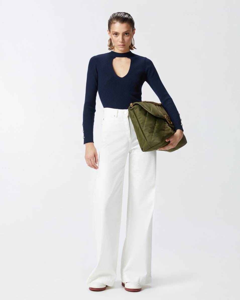 Pinko Wide-Leg-Hose aus gefärbtem Twill Meist gekauft