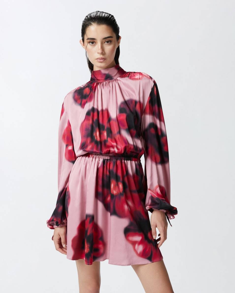 Pinko Rückenfreies Minikleid mit Blumenprint Fabrikpreis