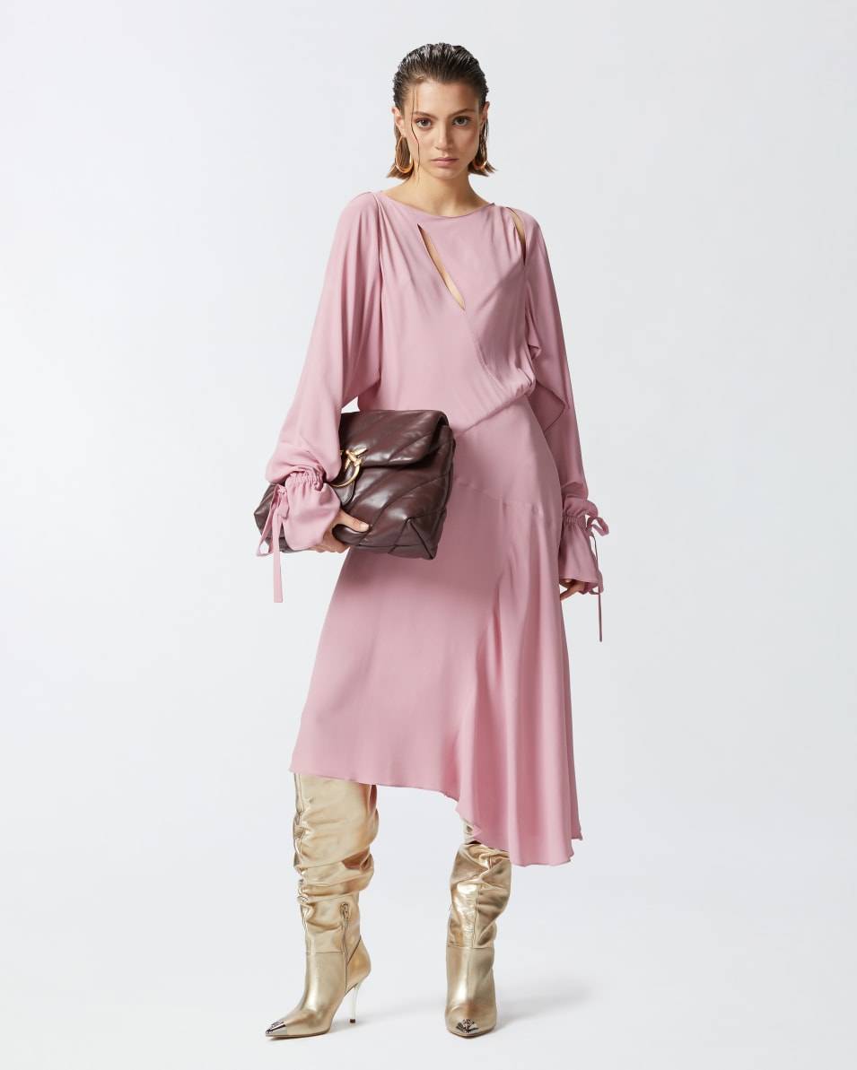 Pinko Asymmetrisches Midikleid aus Crêpe Begrenztes Angebot