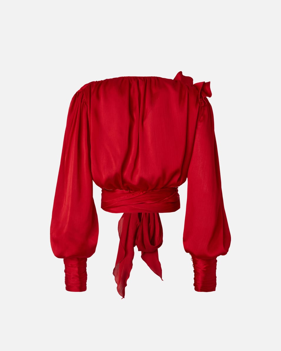 Pinko Kurzbluse aus Satin mit Applikationen Online Shopping