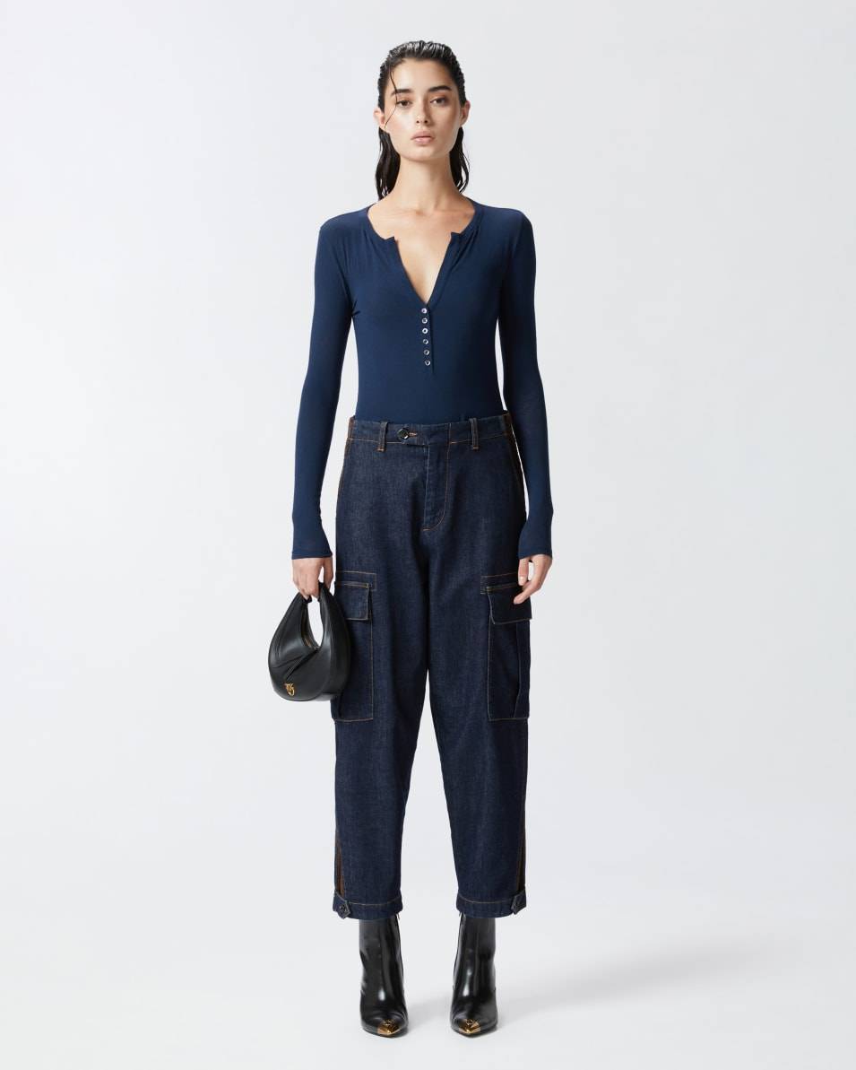 Pinko Dunkelblaue Cargo-Jeans mit Maxitaschen Exklusivangebot