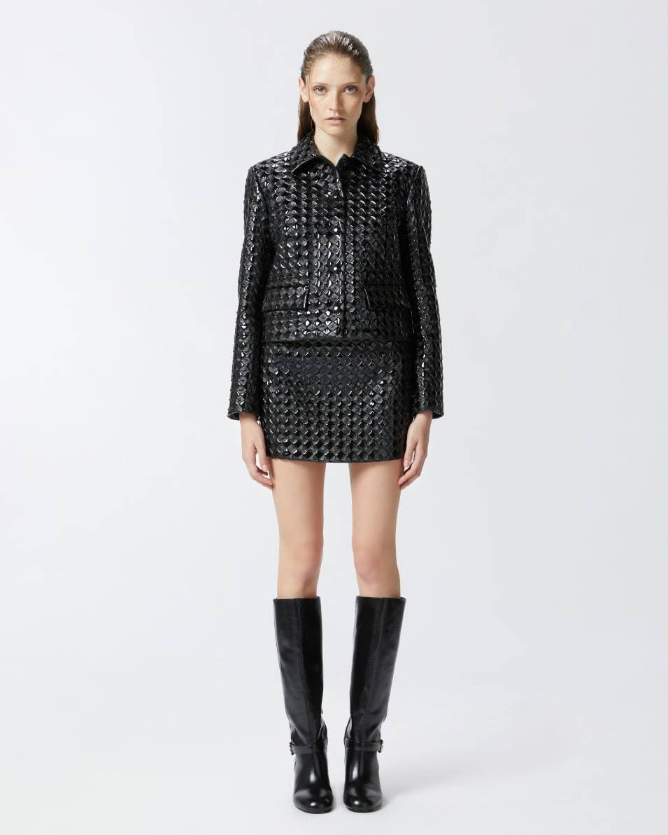Pinko Lacklederminirock mit Steppmuster Neueste Stile