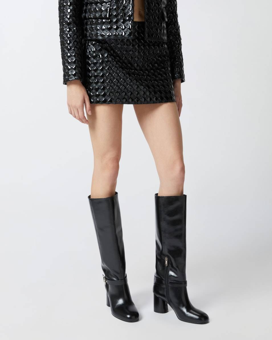 Pinko Lacklederminirock mit Steppmuster Neueste Stile