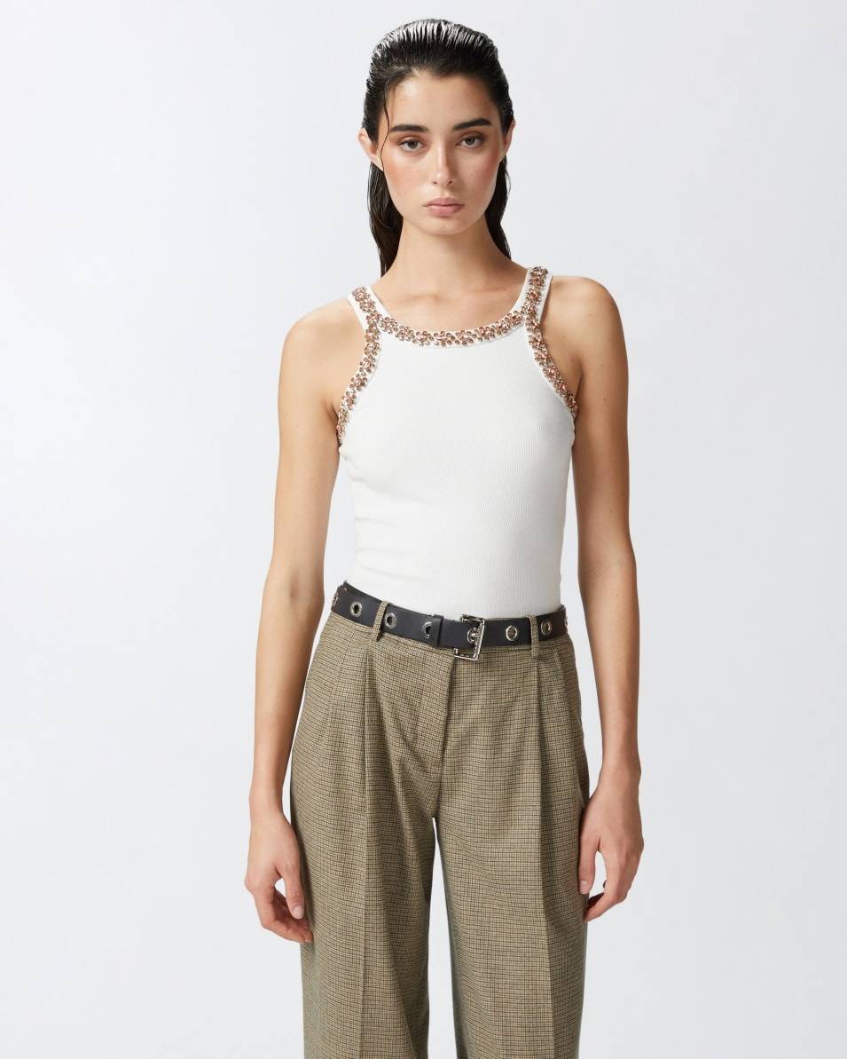 Pinko Tanktop mit glänzender Stickerei Sonderangebot der Fabrik
