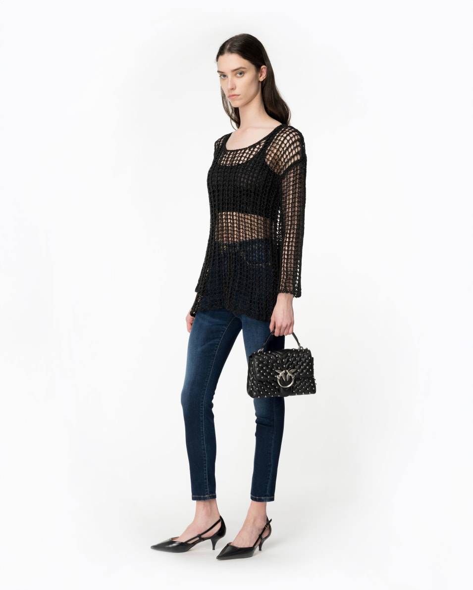 Pinko Skinny Jeans Stretch-Denim mit Stickerei auf der Rückseite Im Verkauf