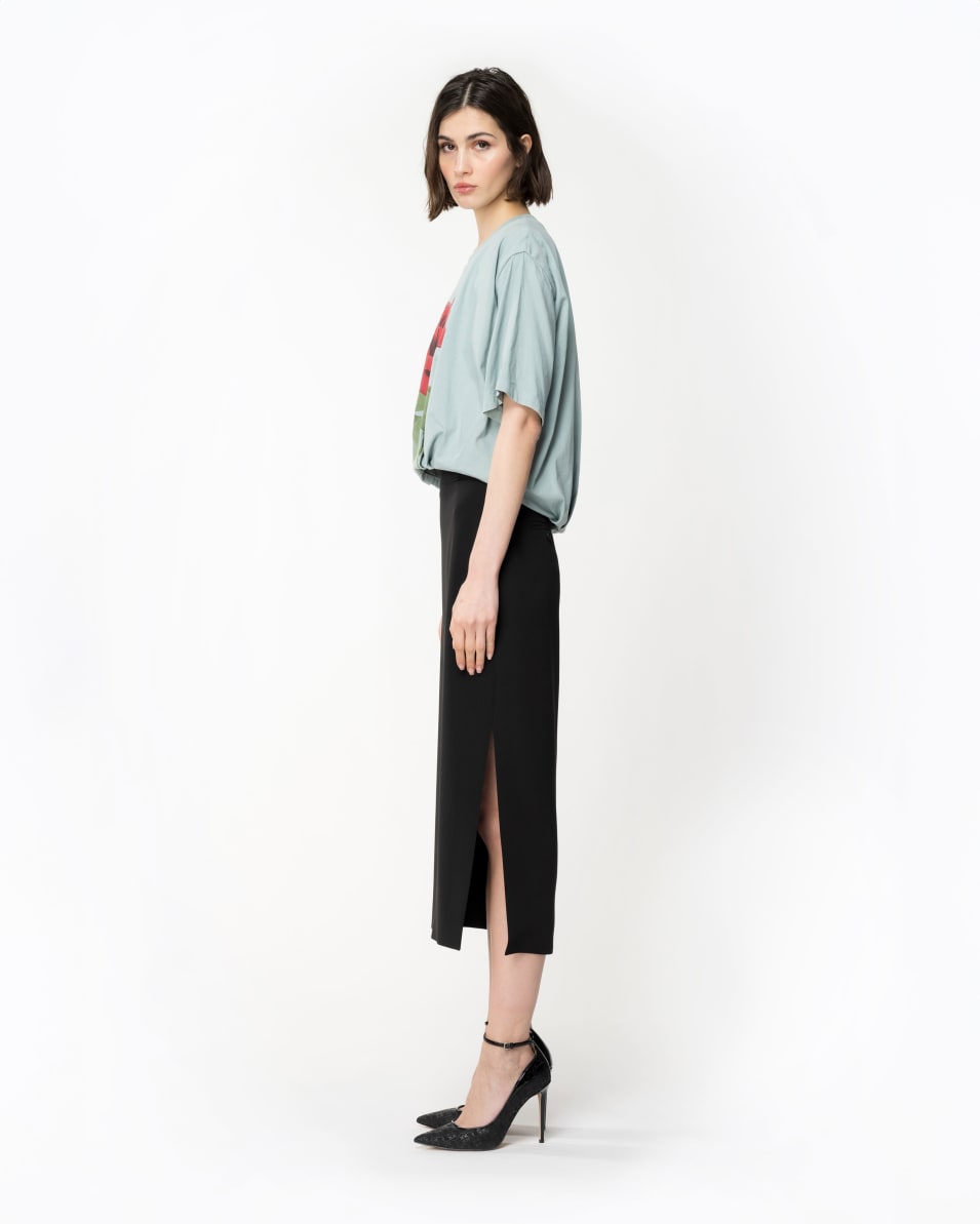 Pinko Cropped-T-Shirt mit Rosen-Print zollfrei
