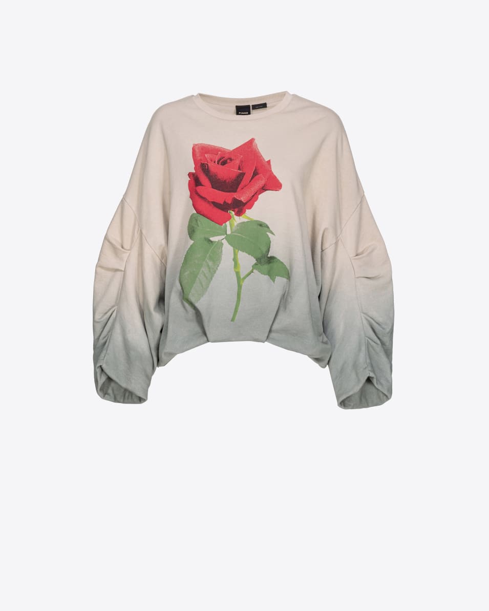 Pinko Farbverlauf-Sweatshirt mit Rosen-Print Outlet