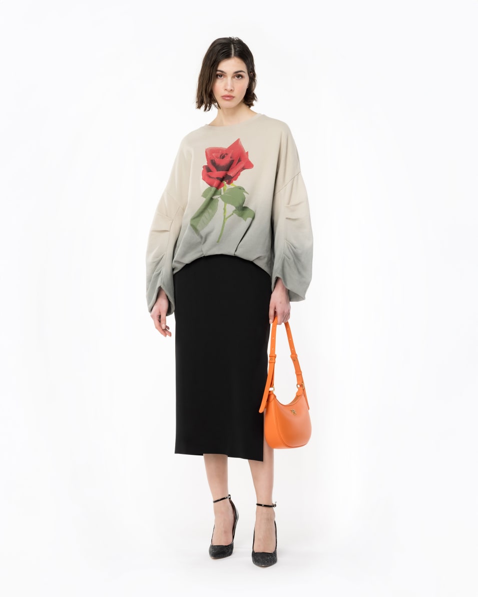 Pinko Farbverlauf-Sweatshirt mit Rosen-Print Outlet