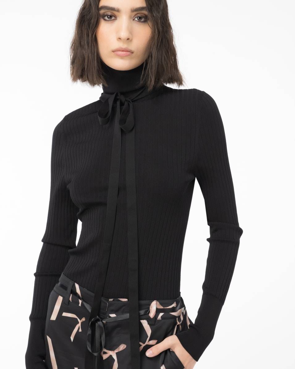 Pinko Rollkragenpullover aus Seidenmix Reimagine PINKO by Patrick McDowell Günstiger Verkauf