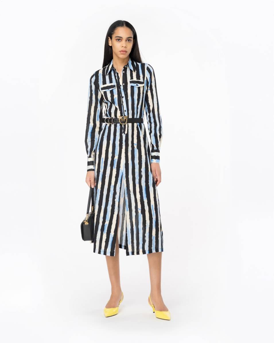 Pinko Hemdblusenkleid Pinselstrich Fabrikverkauf