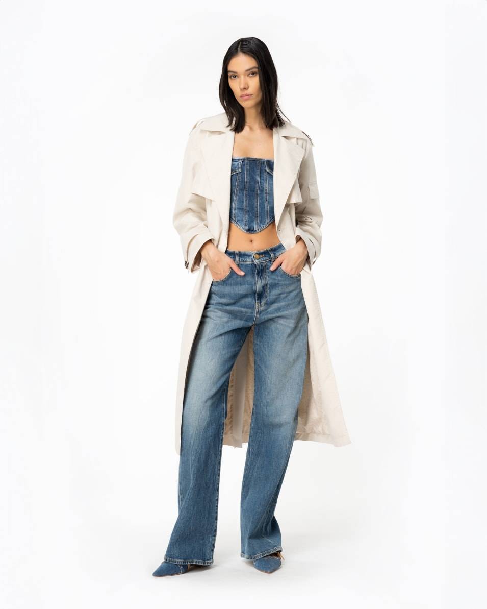 Pinko Wide-Leg-Jeans aus Vintage-Denim Online Shopping