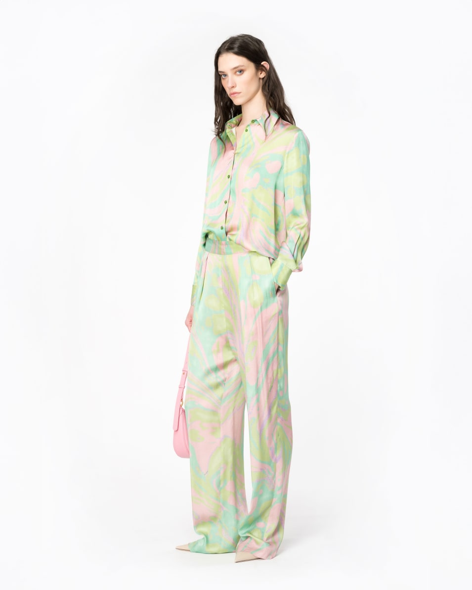 Pinko Satinhose Splash-Print Preisnachlass