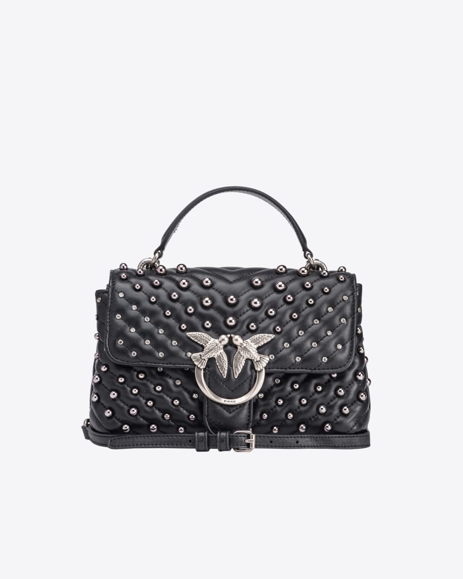 Pinko Mini Lady Love Bag Puff Nappaleder mit Applikationen Heißer Verkauf