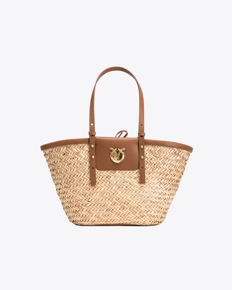 Pinko Bucket Bag Love Summer aus Bast Top Angebot