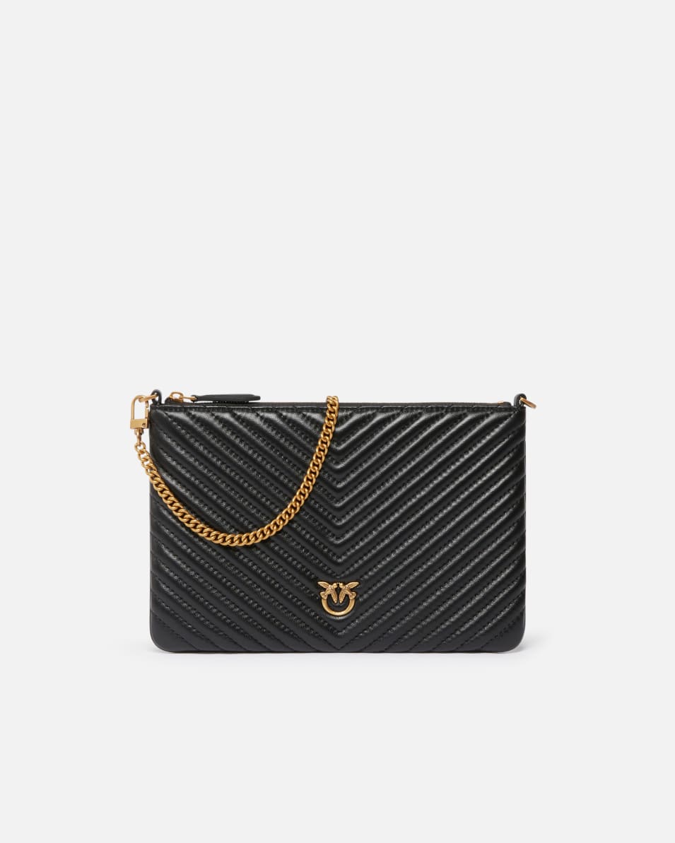 Pinko Kleine Umschlagtasche aus gestepptem Nappaleder Saisonale Angebote