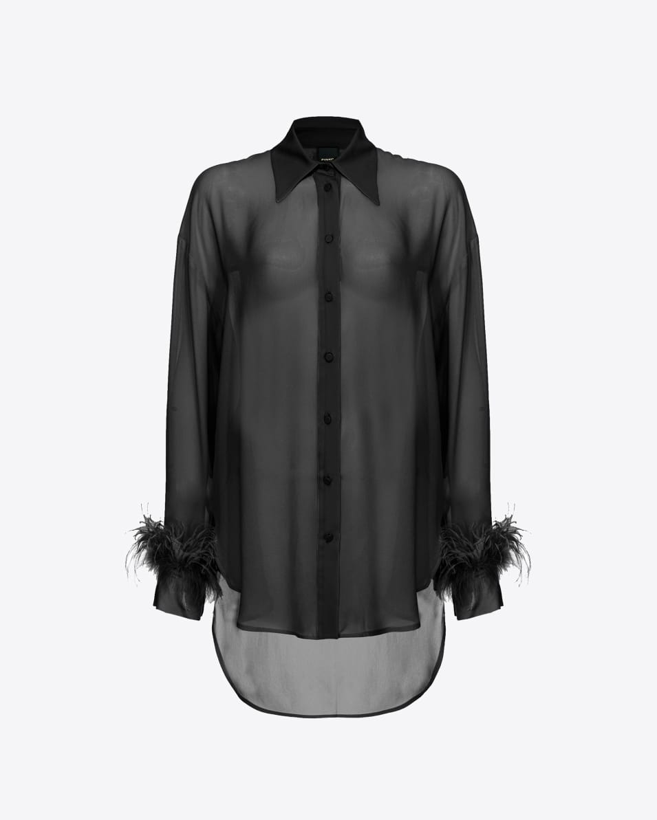 Pinko Lange Hemdbluse mit Federn 2025