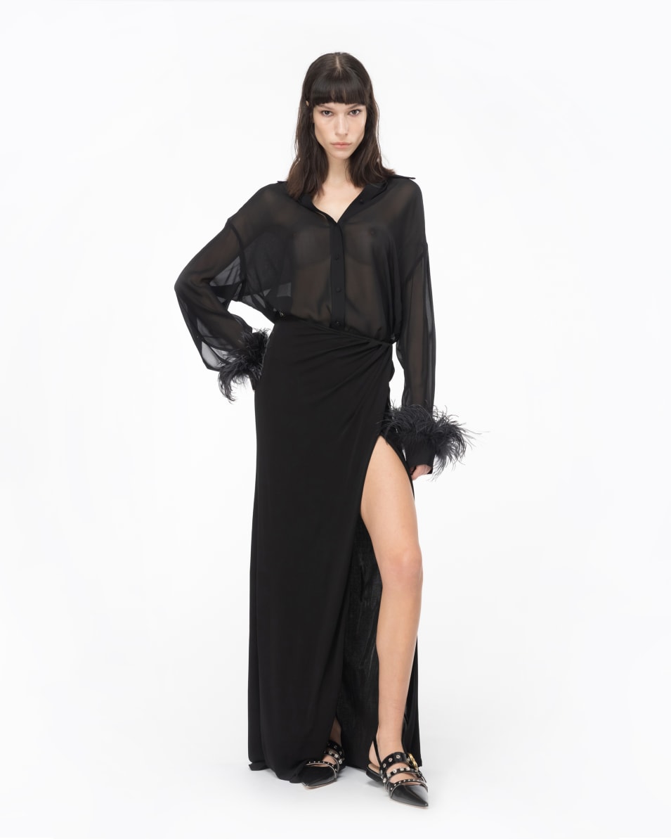 Pinko Lange Hemdbluse mit Federn 2025