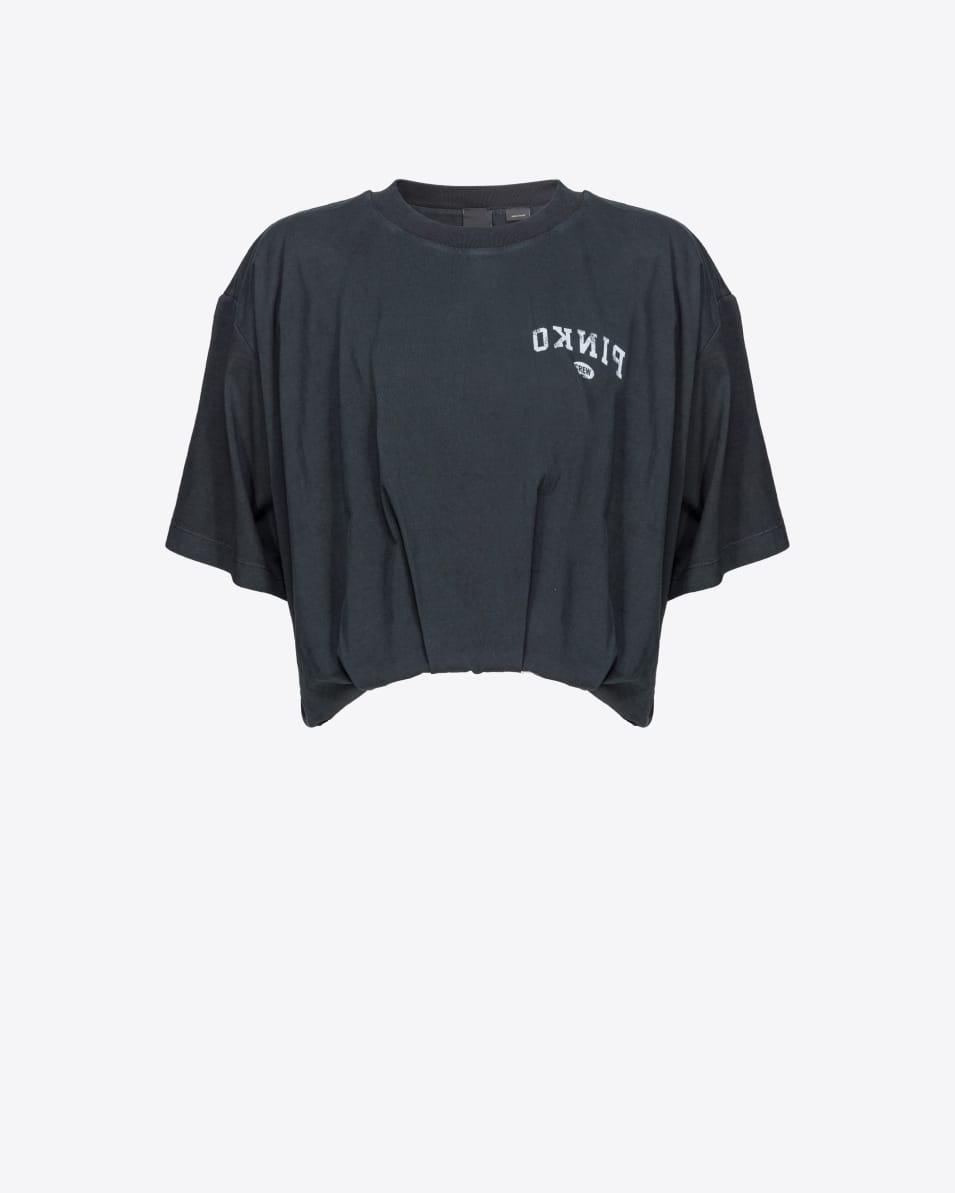 Pinko Cropped-T-Shirt mit Logoprint Günstiger Verkauf