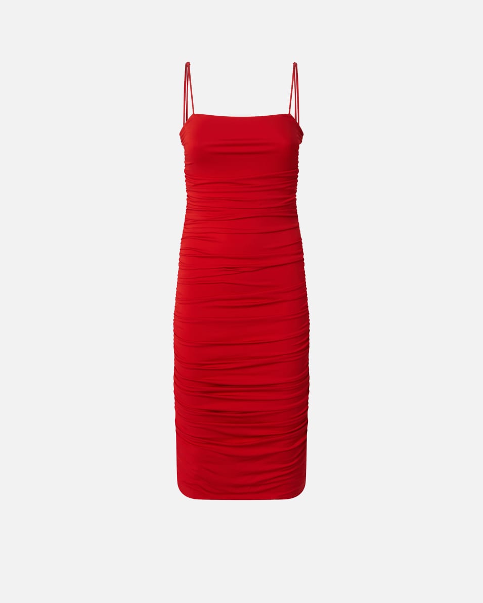 Pinko Gerafftes, eng anliegendes Midikleid aus technischem Gewebe Räumungsverkauf